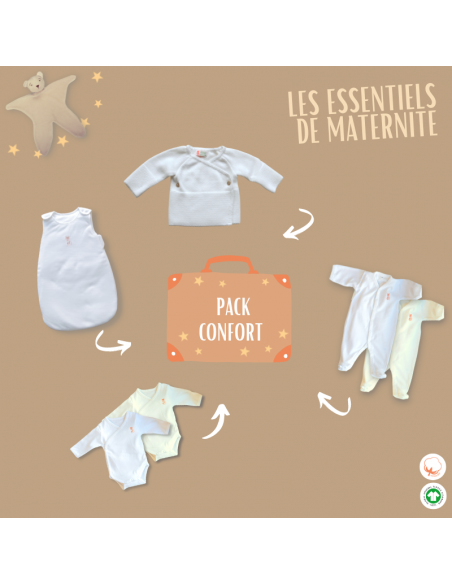 pack maternité confort pour le linge de bébé à préparer avec sa valise de maternité